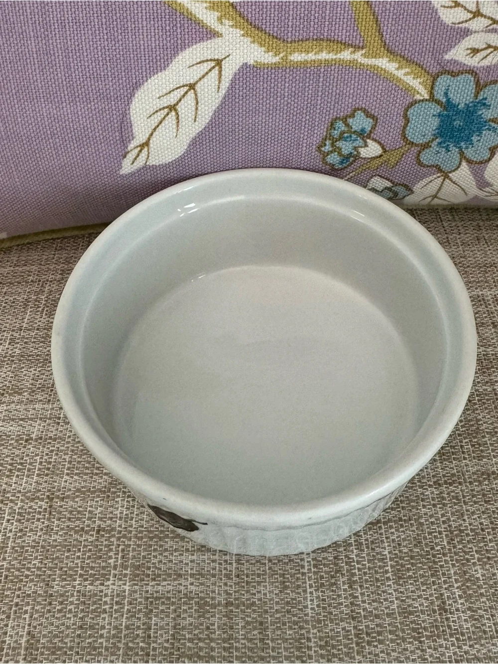 Vintage Apilco Garden Vegetable Pattern Porcelain Soufflé Dish / Ramekin